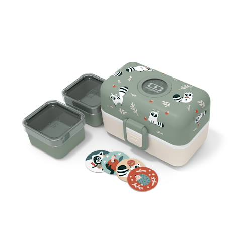 Monbento - Lunch Box À Compartiments 800ml Tresor Vert Raccoon