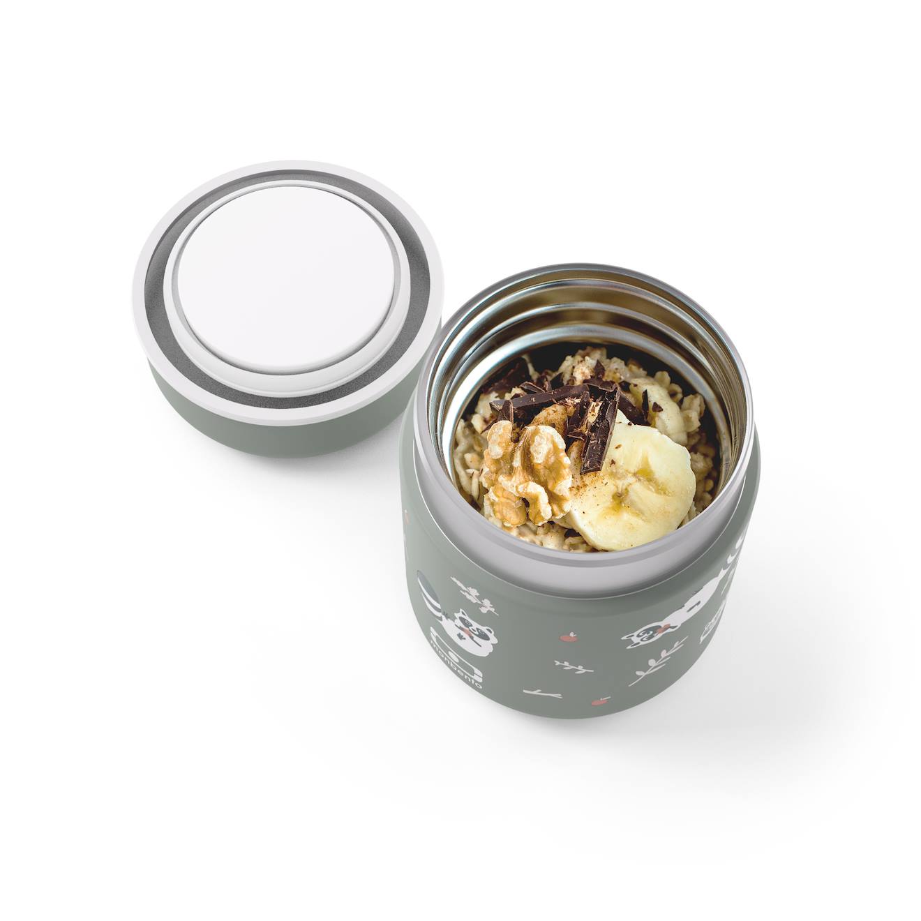 Lunch Box Isotherme Enfant 280ml Capsule Vert Raccoon (Monbento) - Image 2