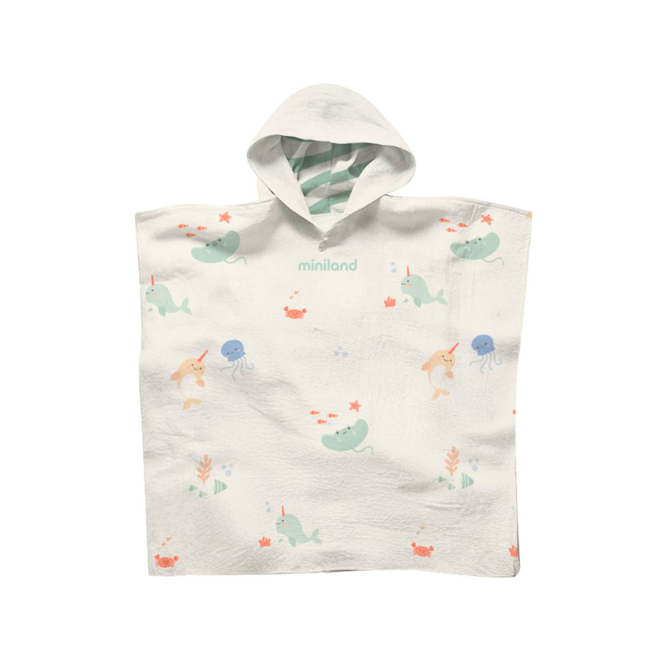 Poncho En Mousseline Pour Bébé Blanc