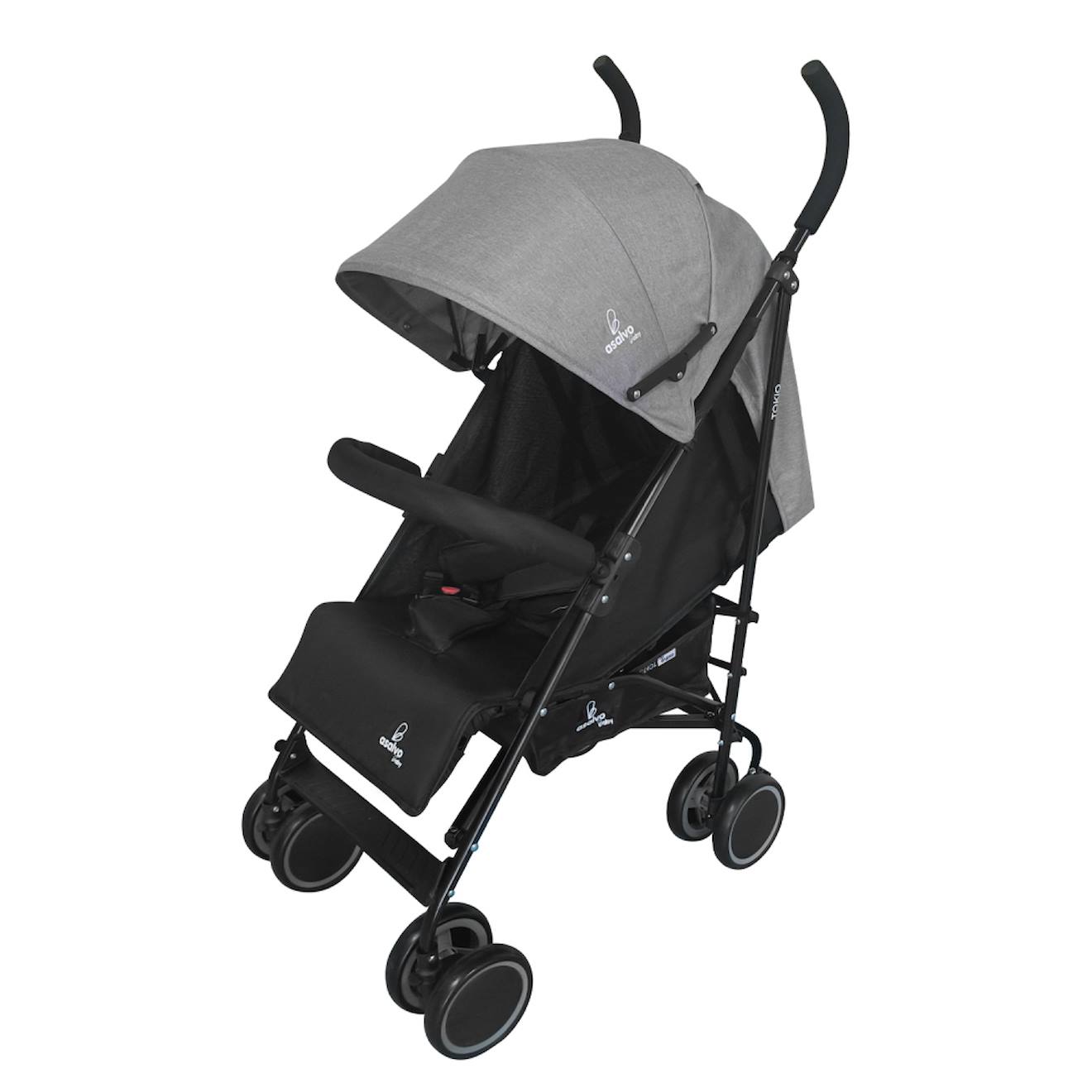 Poussette Ultra Légère Tokio Compacte, Pliable & Confortable Gris (Asalvo) - Image 2