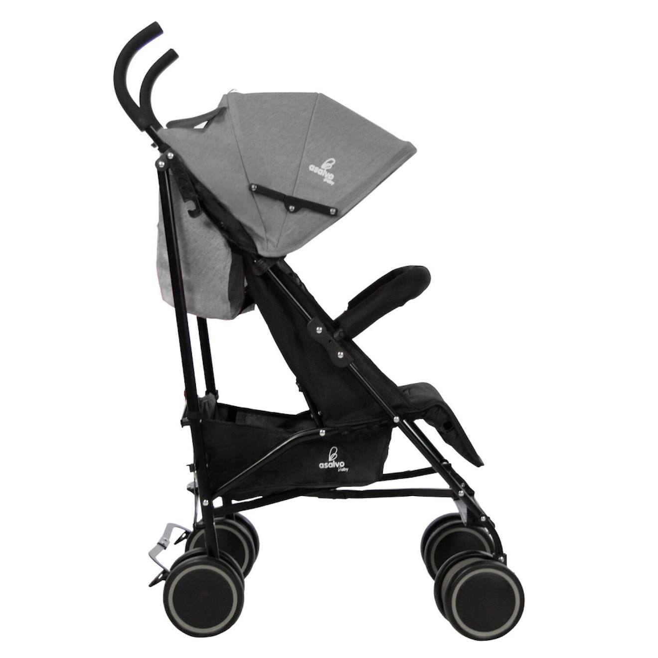 Poussette Ultra Légère Tokio Compacte, Pliable & Confortable Gris (Asalvo) - Image 1