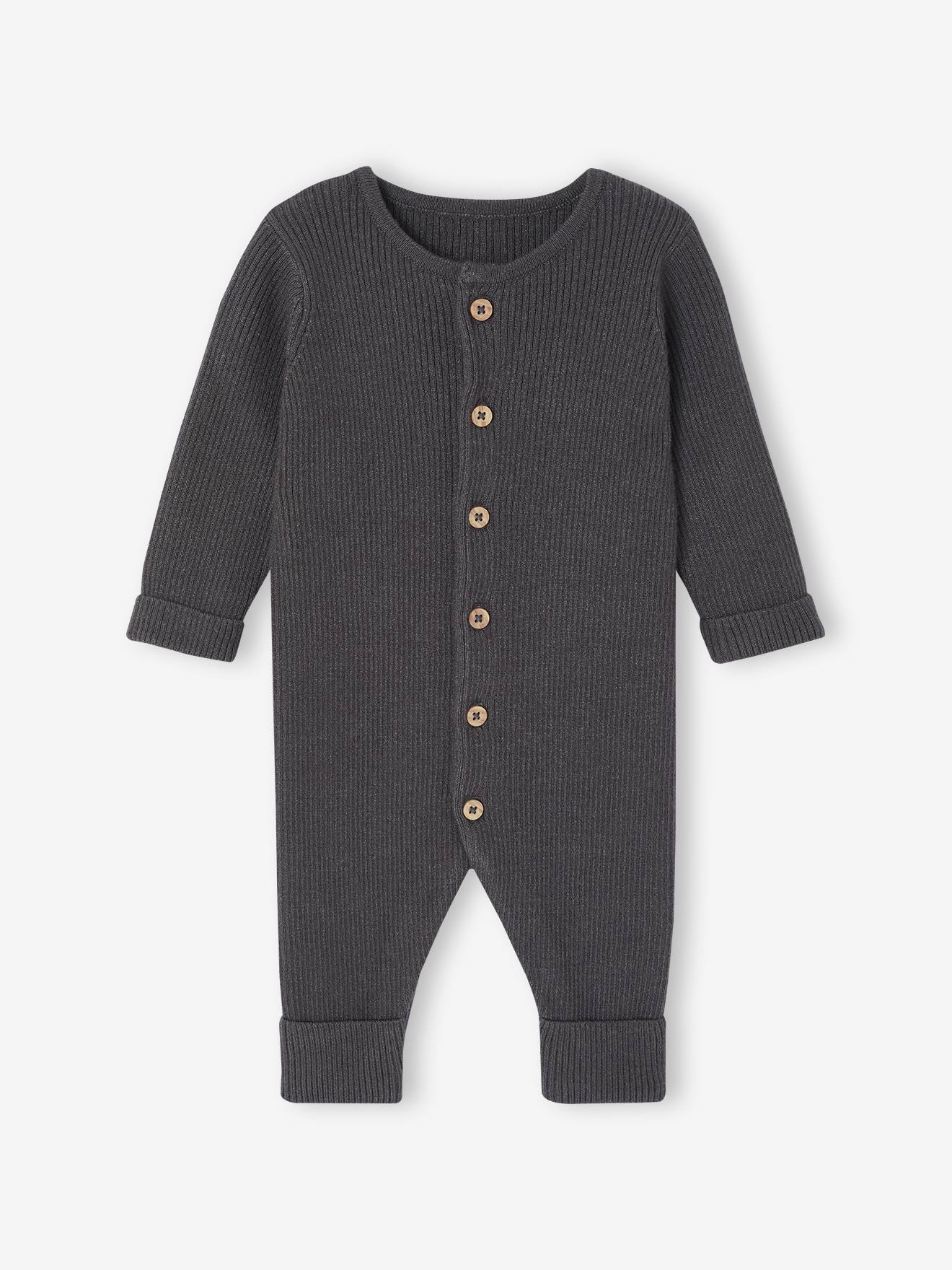 Combinaison en ctes bb manches longues anthracite 28 €