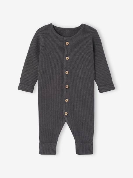 Vertbaudet - Combinaison en côtes bébé manches longues anthracite