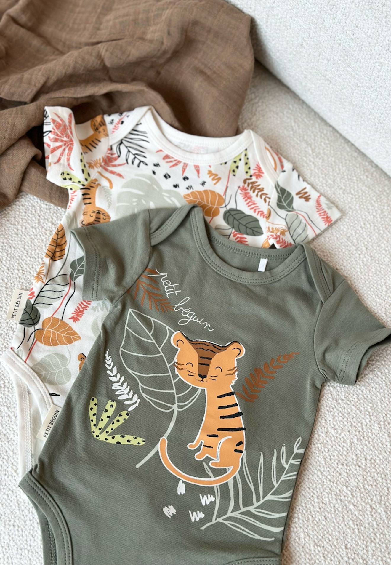 Lot De 2 Bodies Bébé Manches Courtes Dumbea Kaki