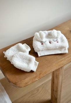 -Bonnet en sherpa + moufles alaska