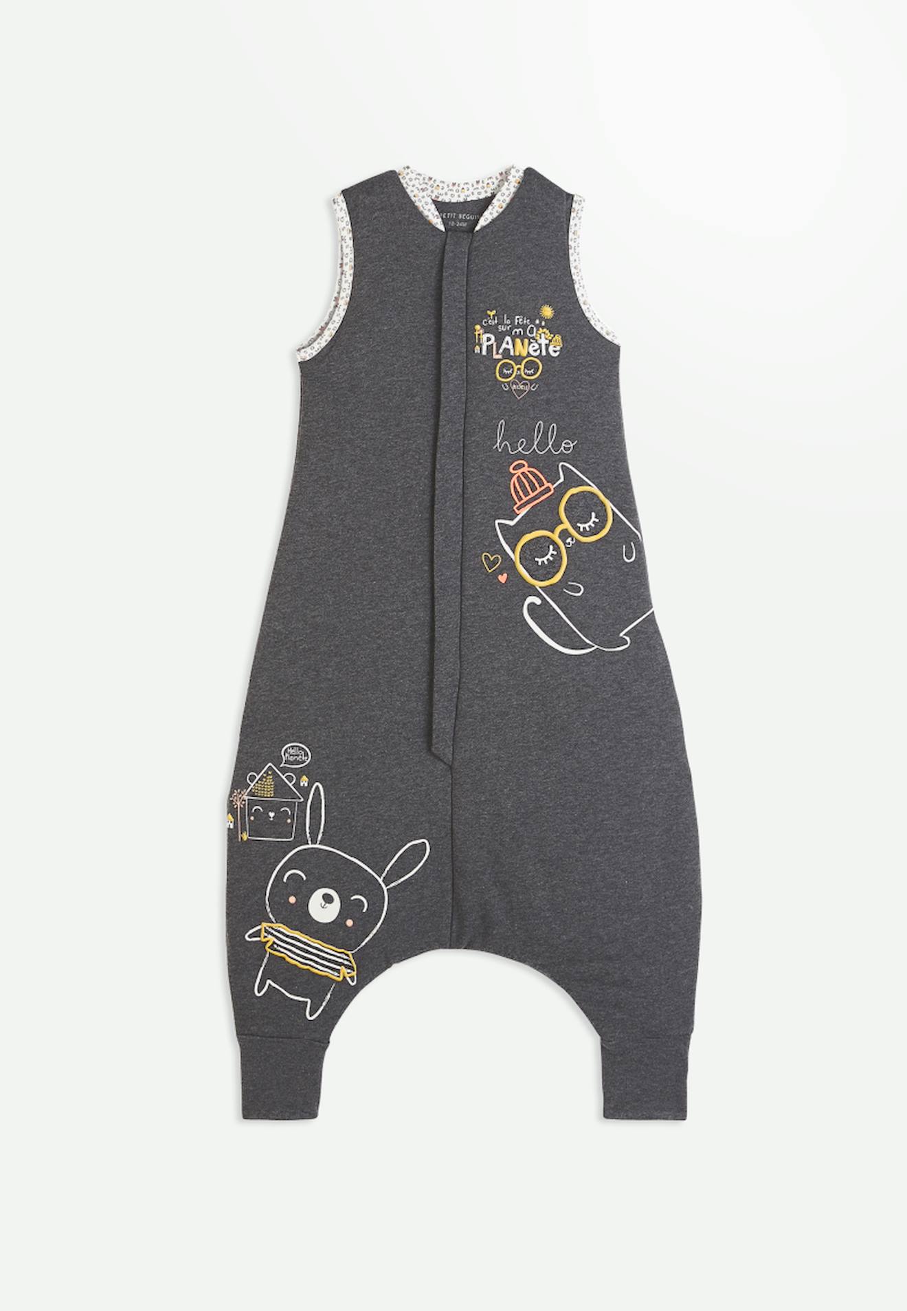 Turbulette D'hiver Avec Pieds Hello Planet Gris