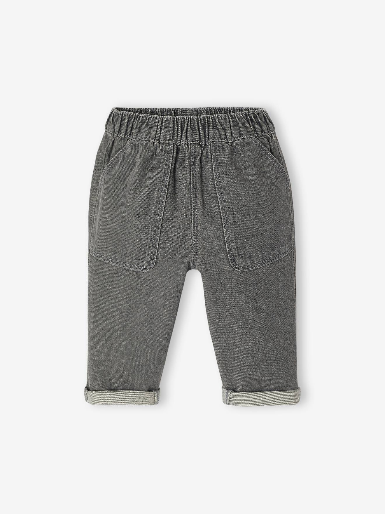 Jean bébé facile à enfiler denim gris