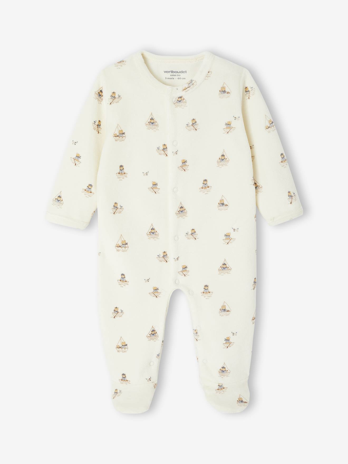 Lot de 3 pyjamas bébé garçon en velours bleu nuit (Vertbaudet) - Image 1