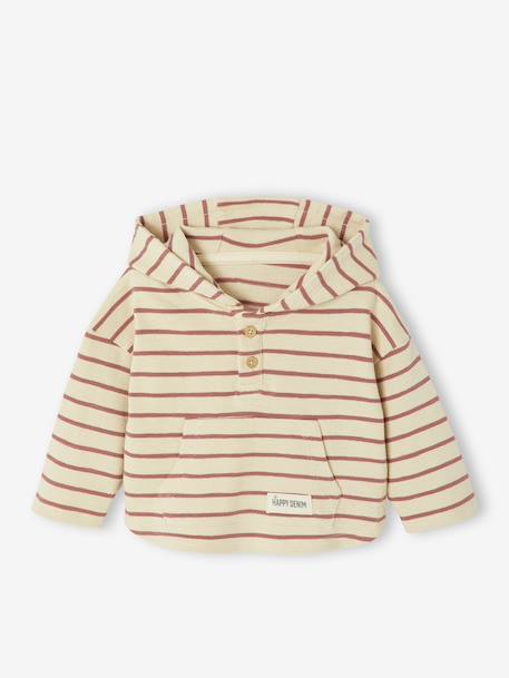 T-shirt à capuche bébé bleu glacier+sable+tomette 13 - vertbaudet enfant 