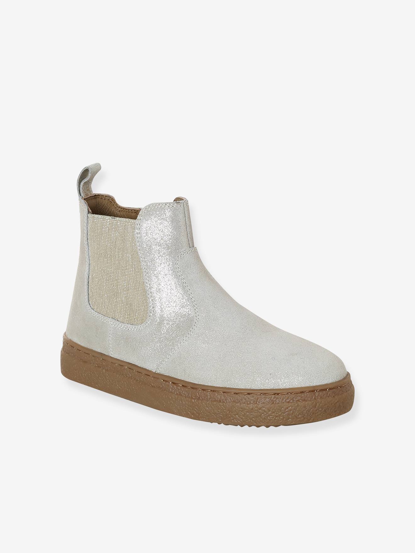 Boots enfant fille cuir zippes or 34 €