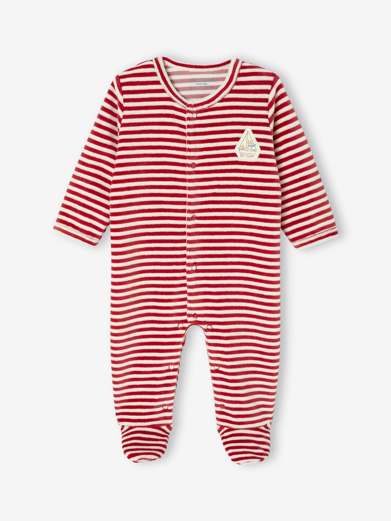 Lot de 3 pyjamas bébé garçon en velours bleu nuit (Vertbaudet) - Image 2