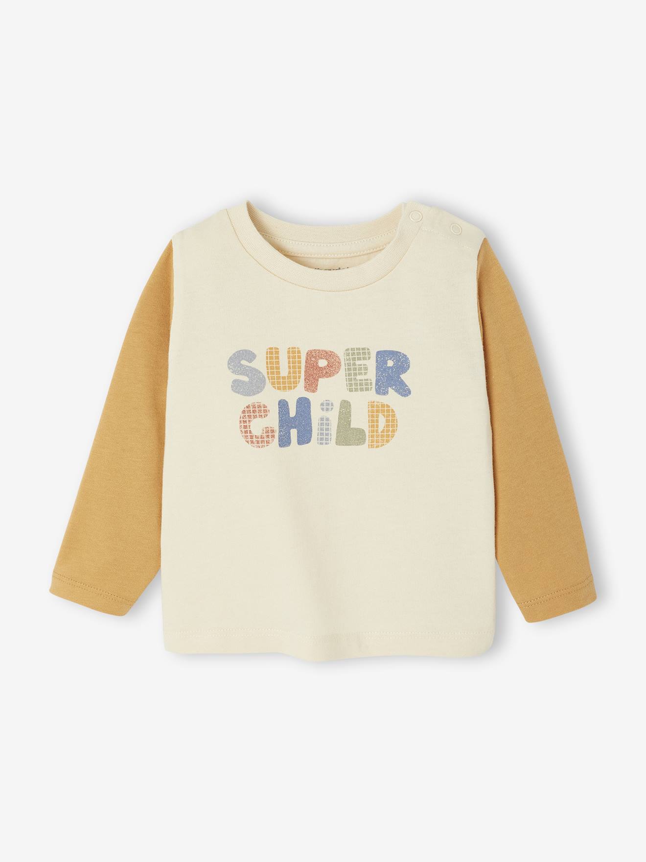 T-shirt bébé manches longues ocre