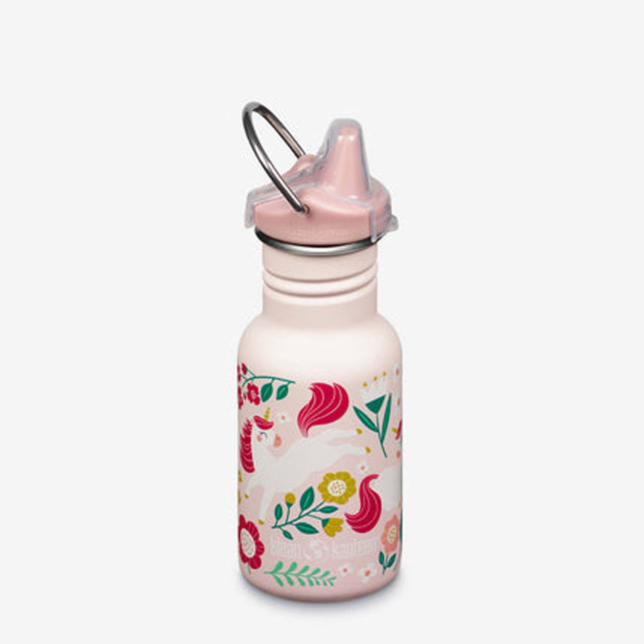 Gourde Inox 355 Ml Bouchon Sippy Leaping Unicorns Rose