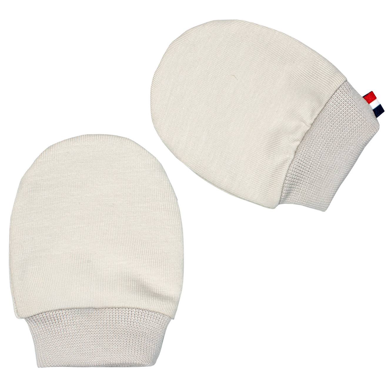 Moufles Naissance En Coton Gants Bébé Anti Griffures Beige