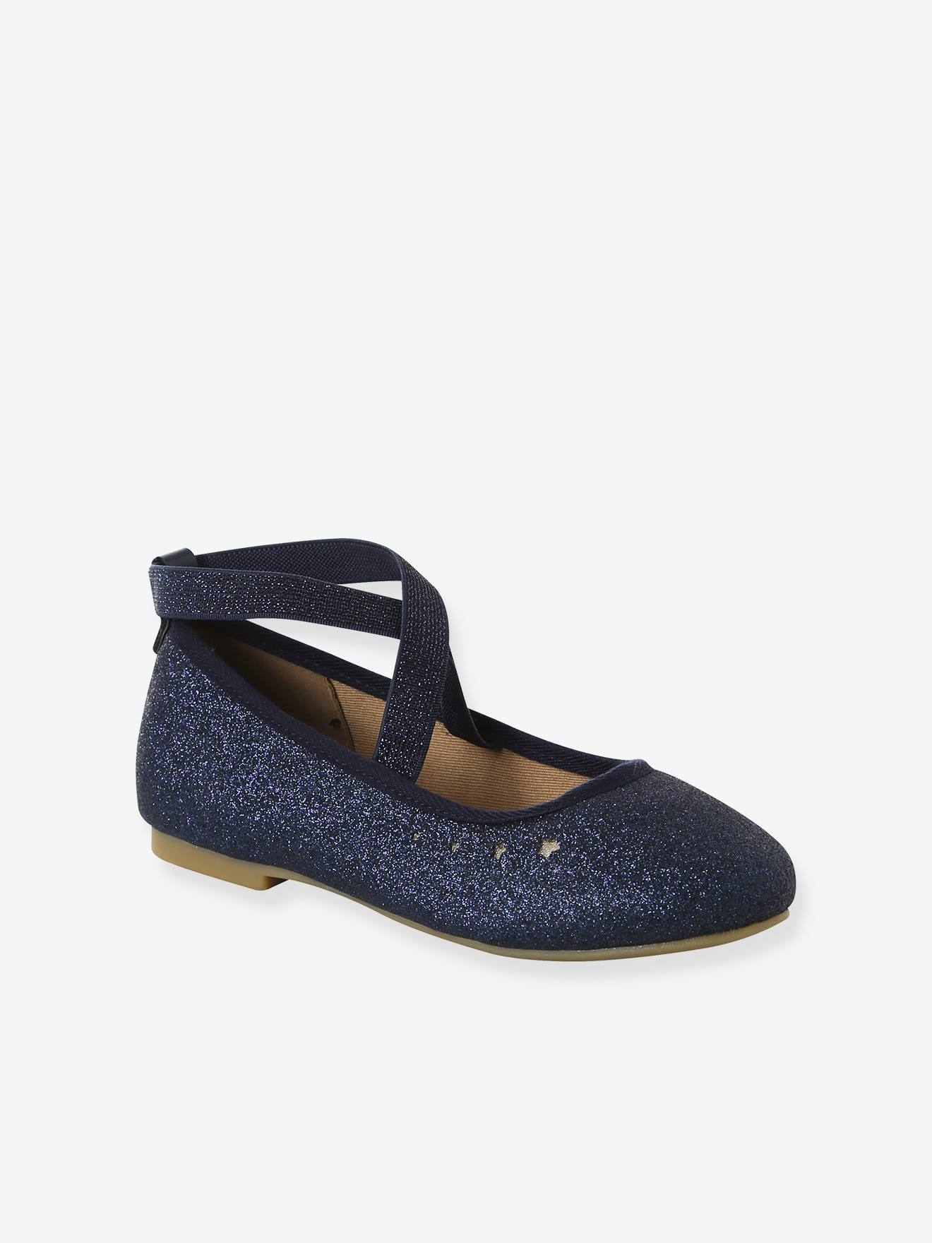 Ballerines croisées élastiquées enfant collection maternelle marine