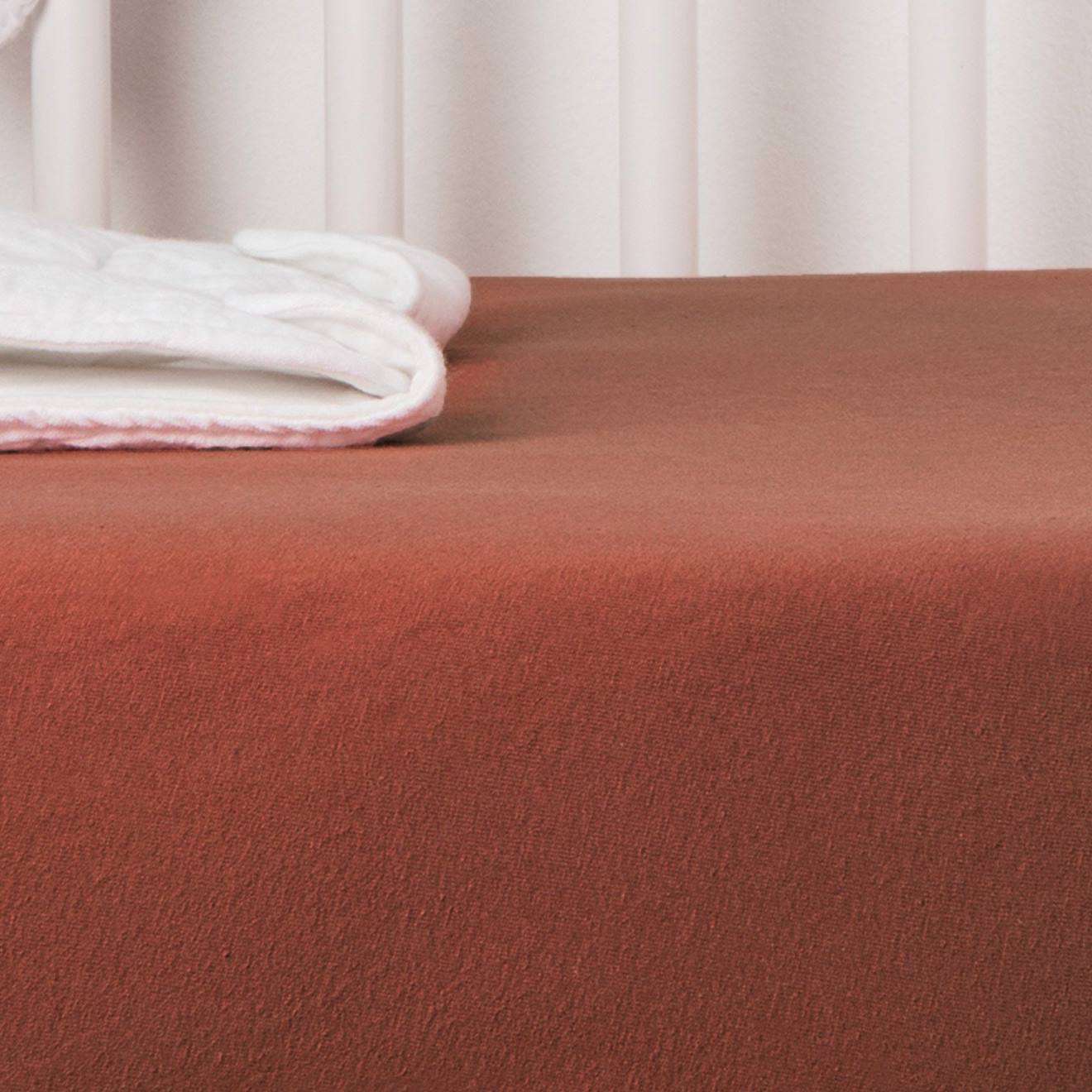 Drap Housse Coton Bio Jersey- Berceau Terracotta