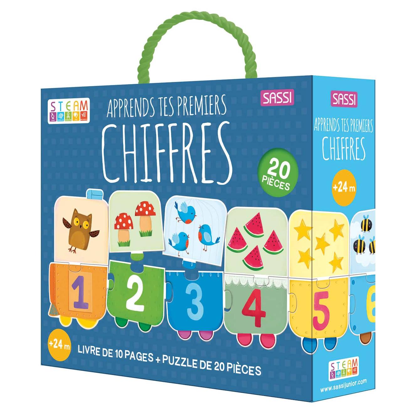 Puzzle & Livre Apprends Tes Premiers Chiffres Bleu