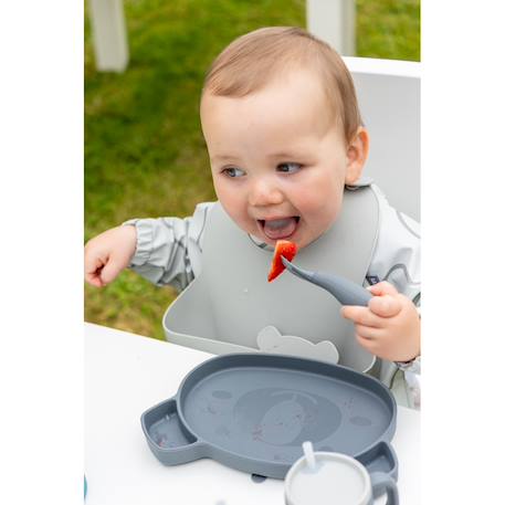 Coffret bavoirs 2 en 1 Bleu+Gris+Rose 10 - vertbaudet enfant 
