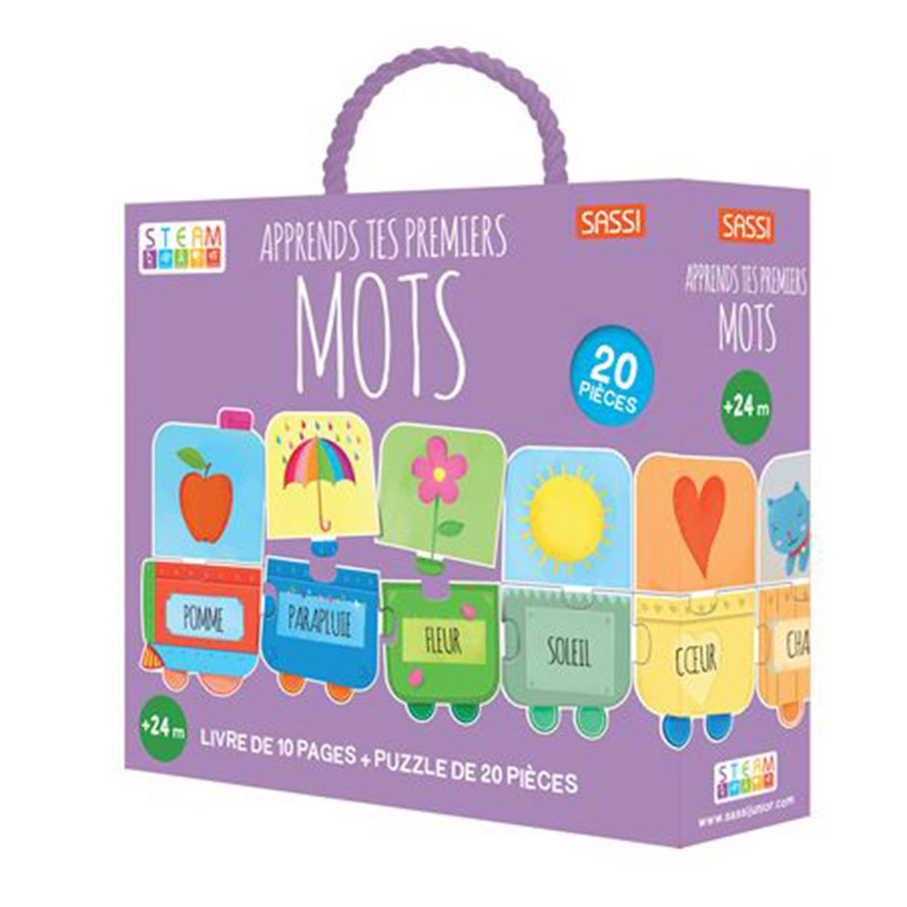 Puzzle & Livre Apprends Tes Premiers Mots Rouge