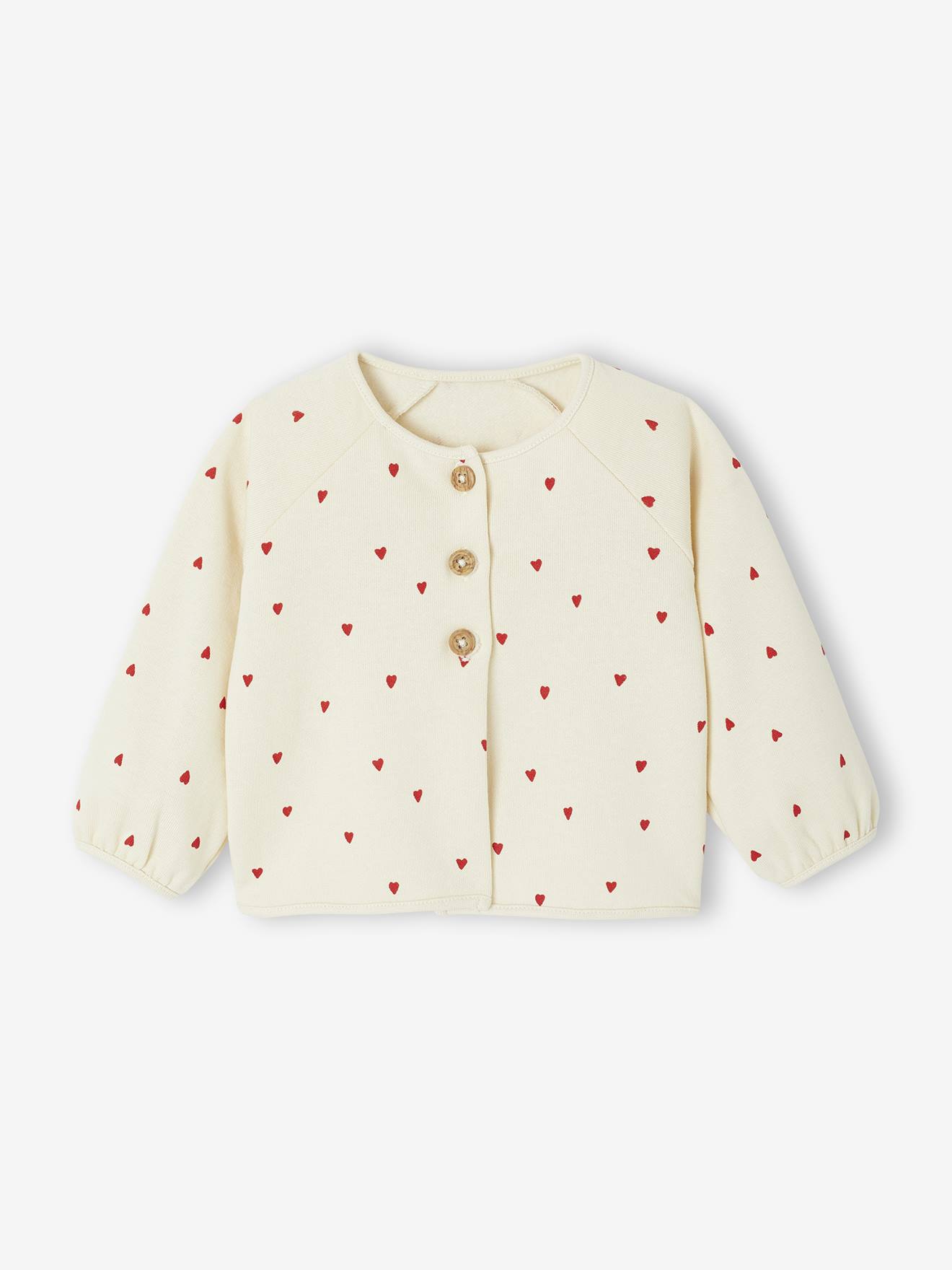 Ensemble naissance molletonné gilet + pantalon écru (Vertbaudet) - Image 1