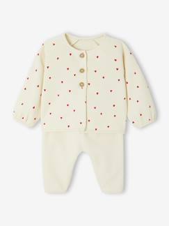 Ensemble naissance molletonné gilet + pantalon   - vertbaudet enfant