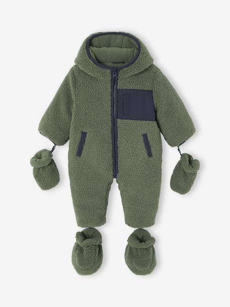 Vertbaudet - Combipilote naissance en sherpa kaki