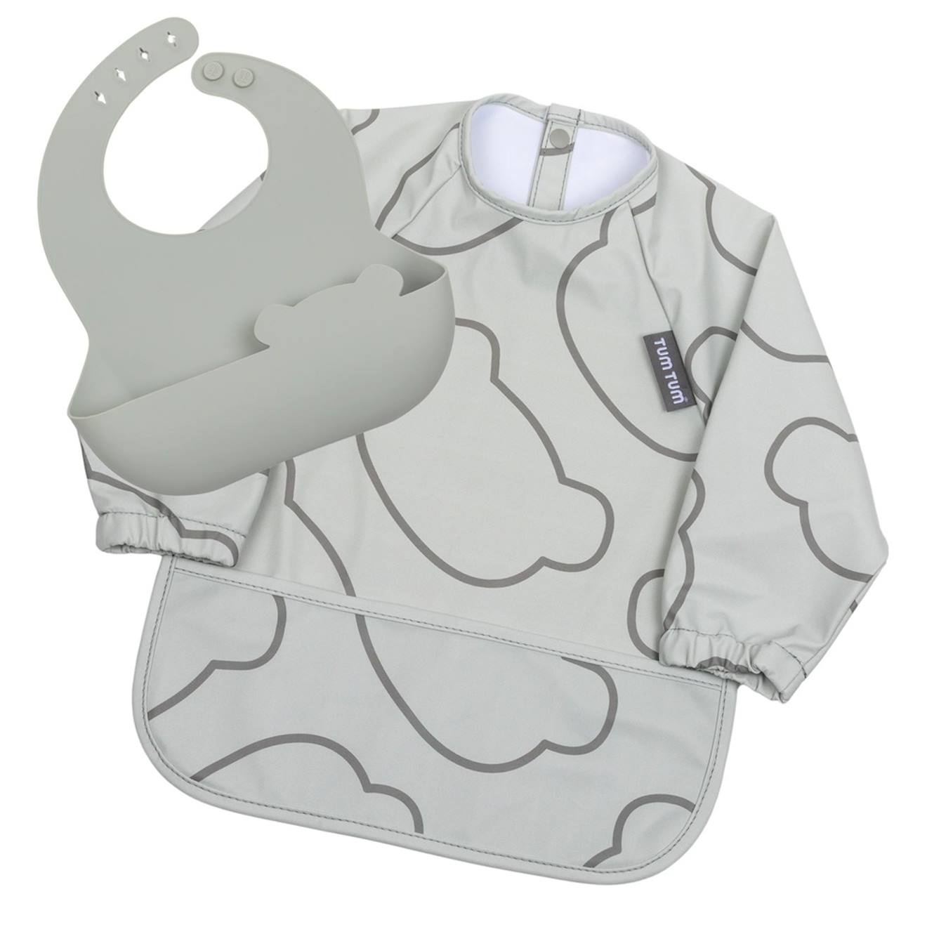 Coffret Bavoirs 2 En 1 Gris