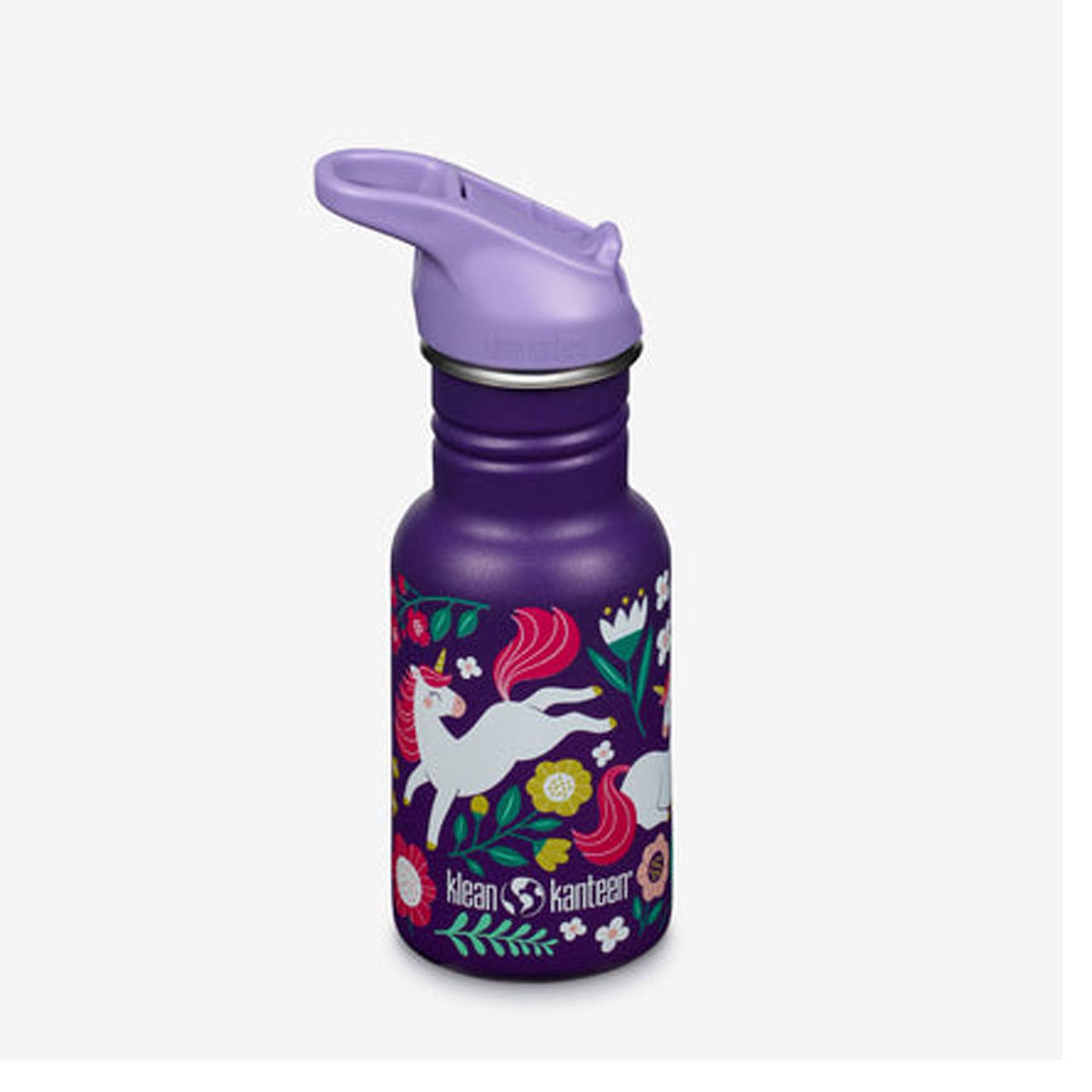 Gourde Inox 355 Ml Bouchon Sport Leaping Unicorns Violet