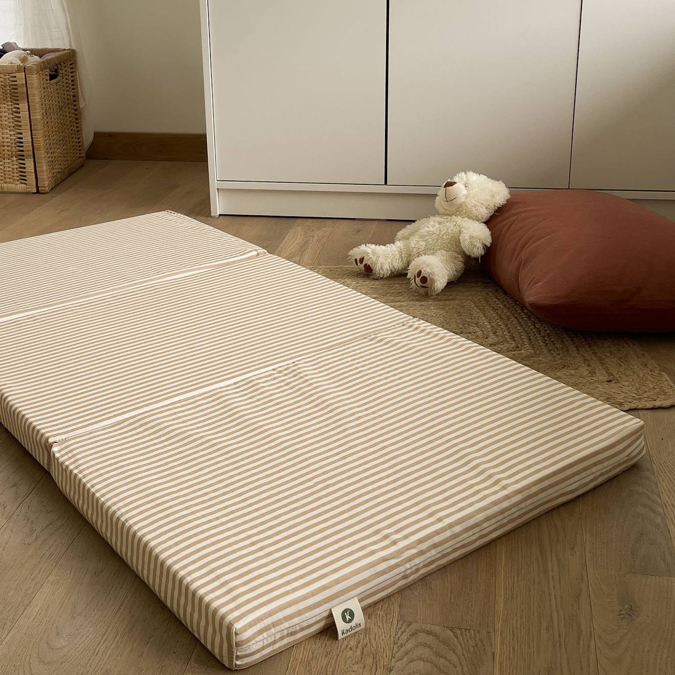 Matelas De Voyage Pliant Rayé 60x120 Cm Rayé Ambre