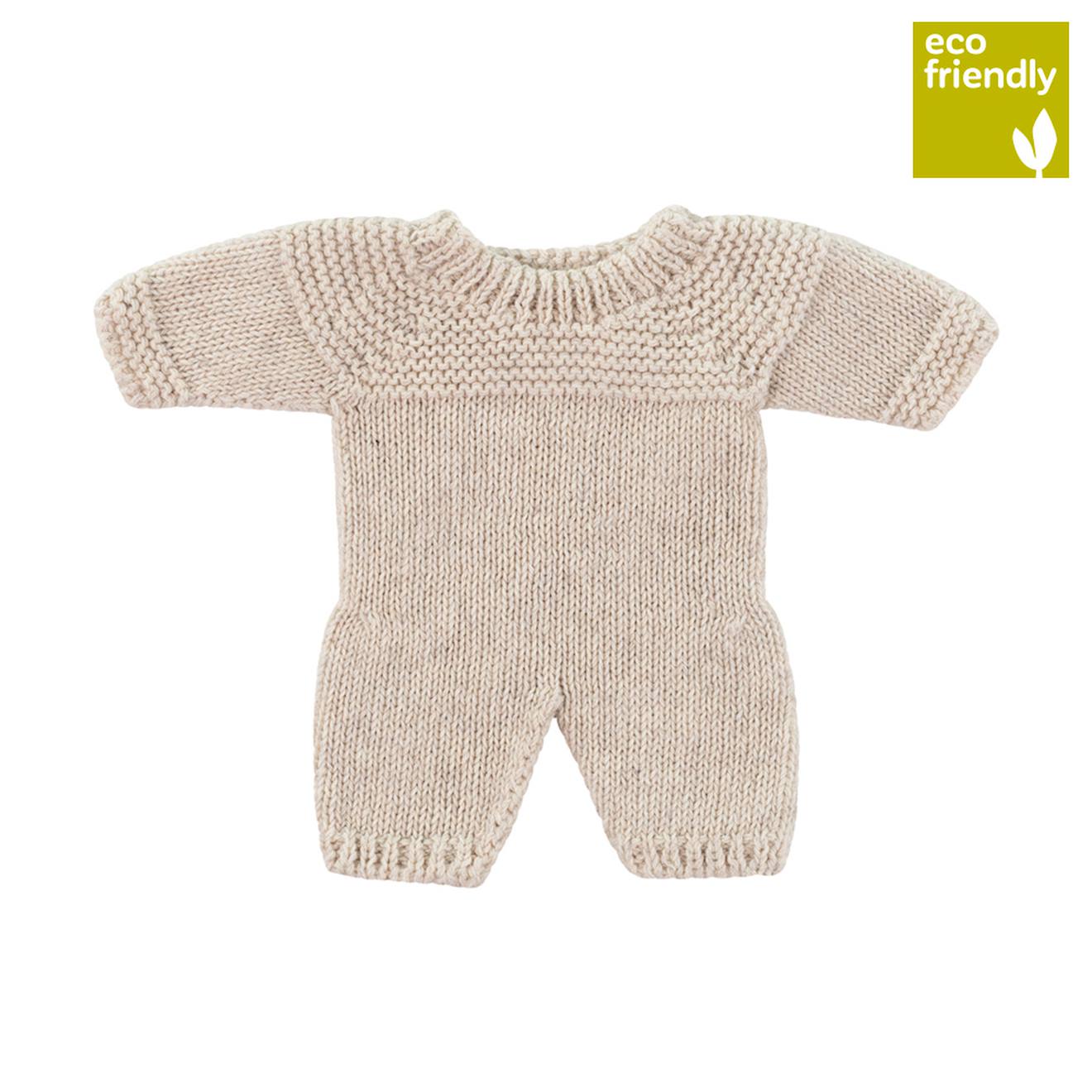 Pyjama En Tricot Couleur Lin Pour Poupées De 21cm Beige