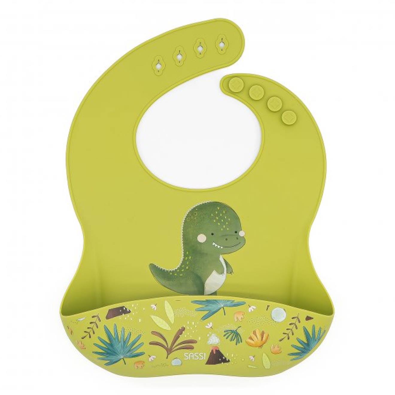 Bavoir Récupérateur En Silicone Animaux Vert