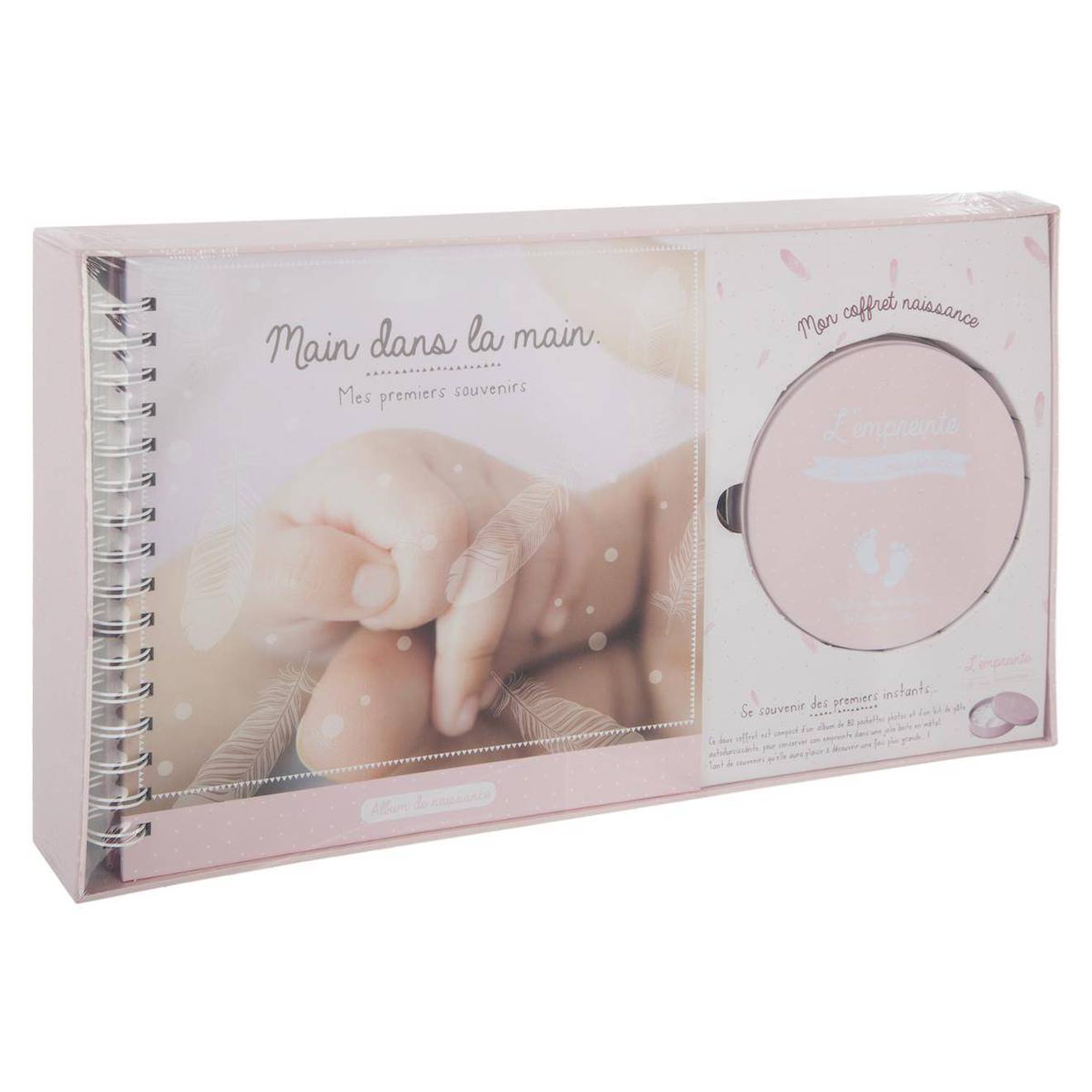 Coffret Empreinte Et Album Photo Rose