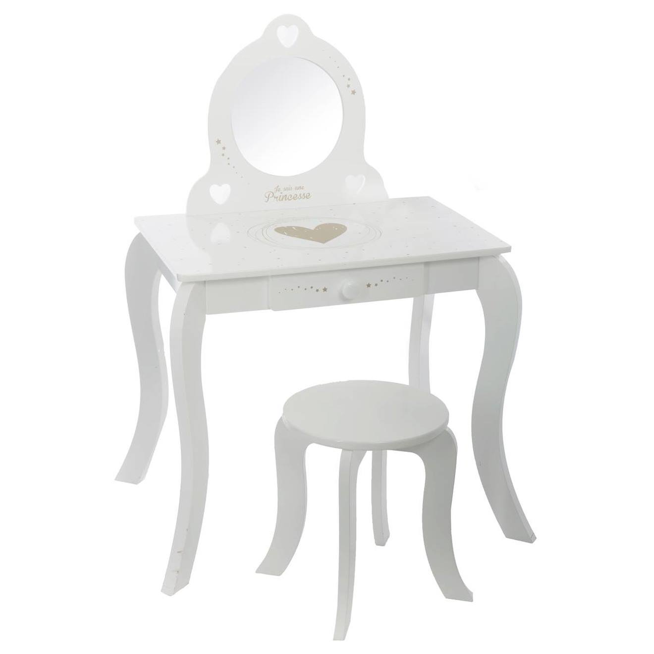 Coiffeuse & Tabouret Enfant - Demoiselle Multicolore