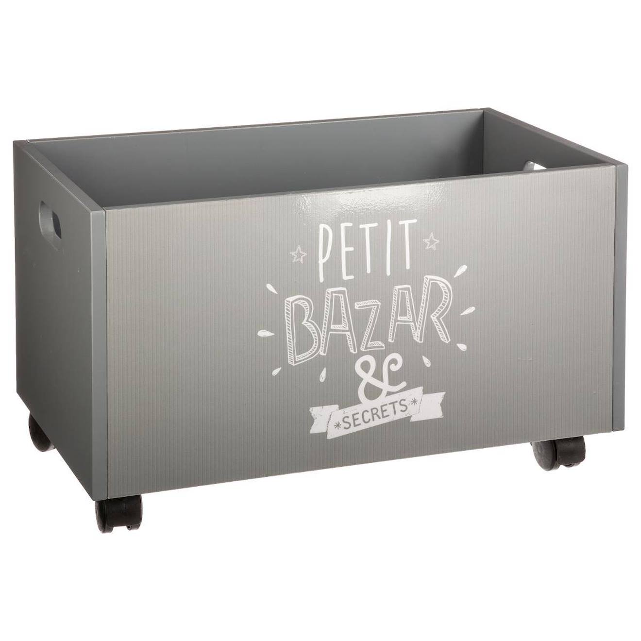 Coffre À Jouets À Roulettes Gris