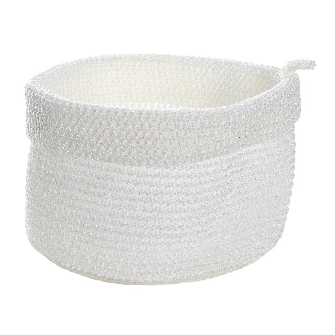 Panier Rond Maille Crochet Blanc Blanc