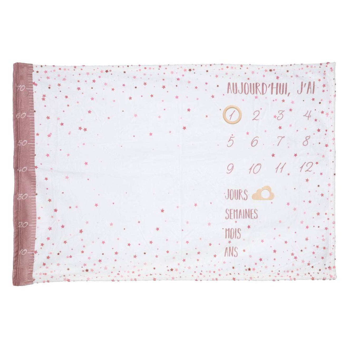 Couverture Étape Bébé - Étoiles Rose