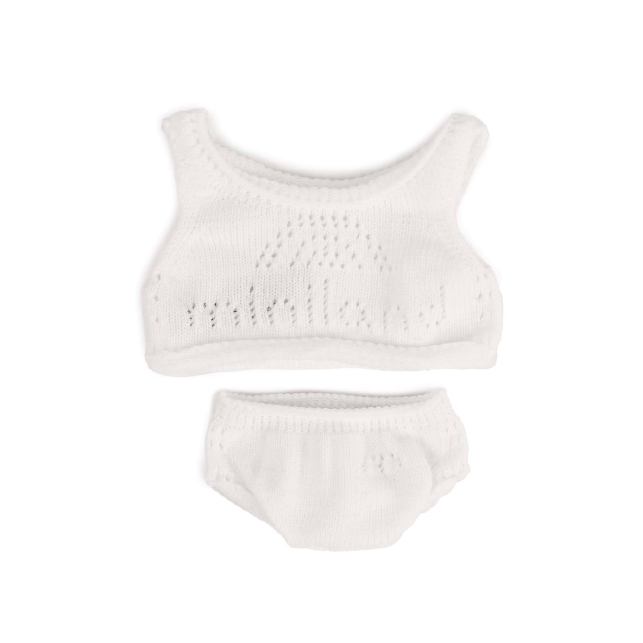 Ensemble Tricot De Corps Et Culotte 21 Cm Blanc