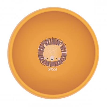Sassi - Bol En Silicone Avec Ventouse Animaux Orange