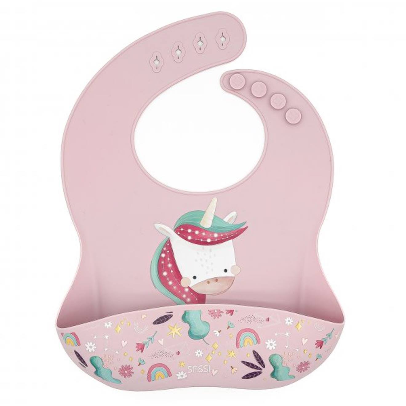 Bavoir Récupérateur En Silicone Animaux Rose