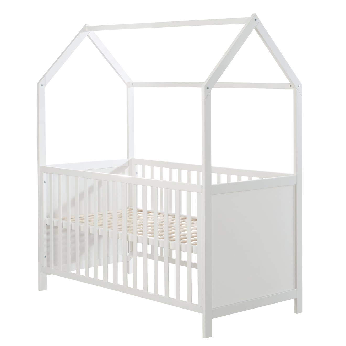 Lit Bébé Cabane Évolutif En Bois Fsc® - Lit Bébé Convertible En Lit Junior Blanc