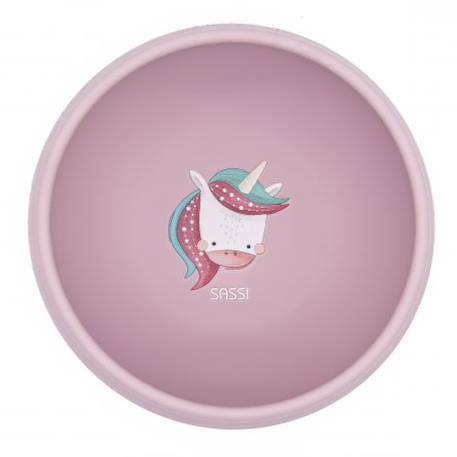 Sassi - Bol En Silicone Avec Ventouse Animaux Rose