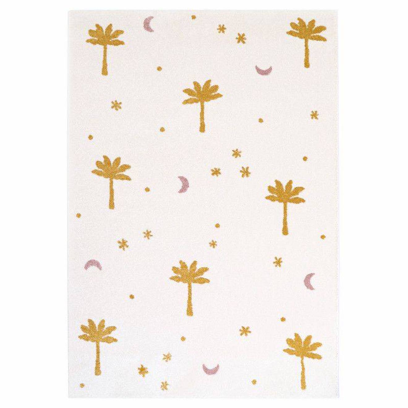 Tapis Enfant Little Palm Miel En Polypropylène Jaune