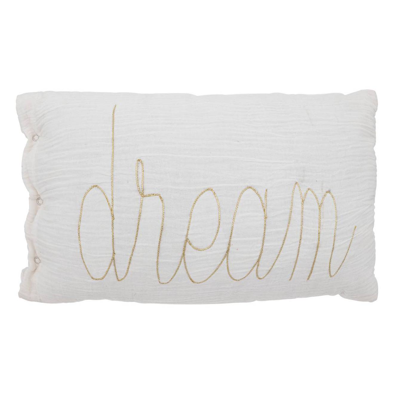 Coussin Rectangulaire Gaze De Coton - Lili Blanc