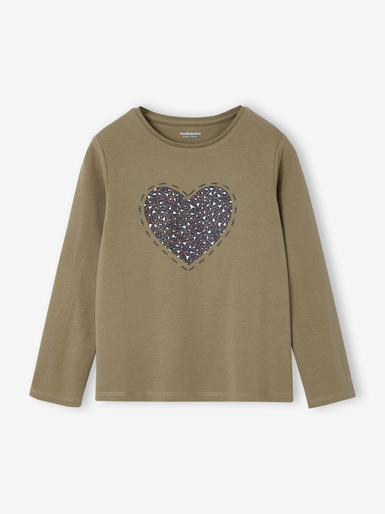 Tee-shirt fantaisie fille olive
