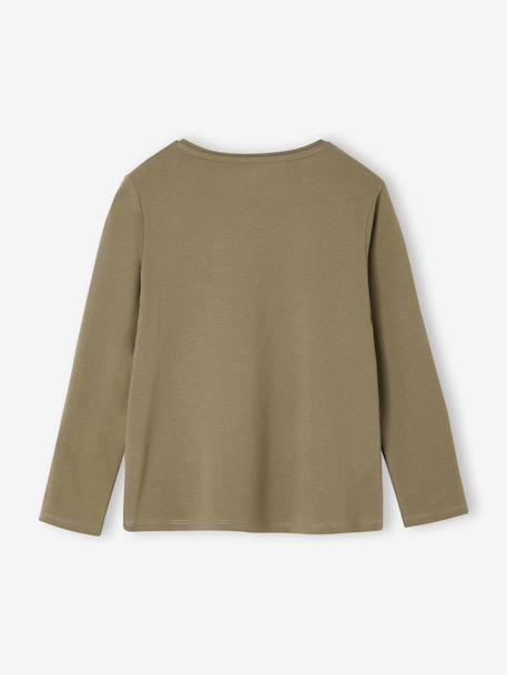 Tee-shirt fantaisie fille écru+olive 5 - vertbaudet enfant 