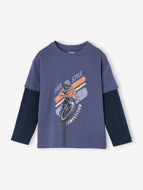 Garçon-Tee-shirt effet doubles manches garçon