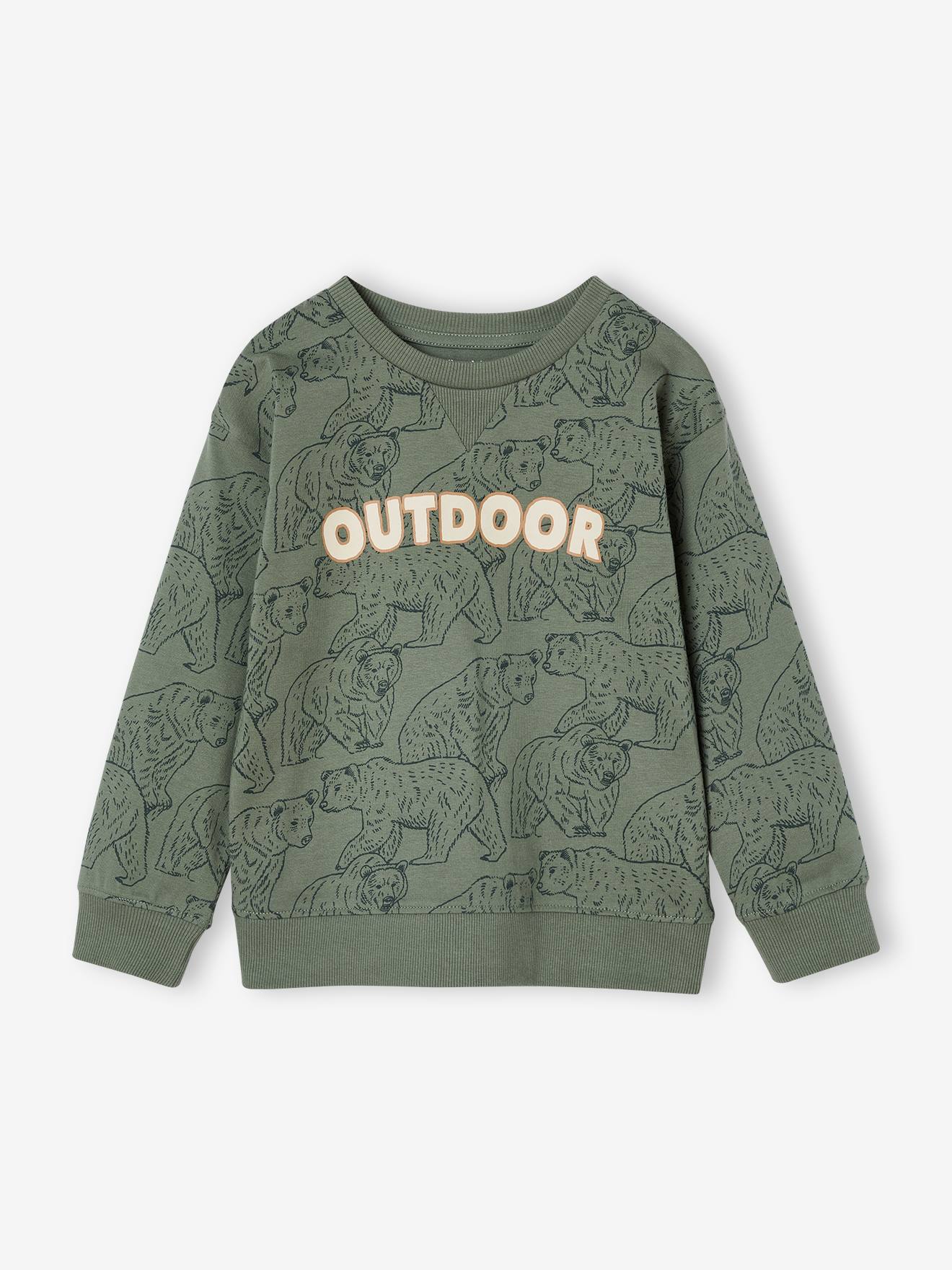 Tee-shirt garçon effet sweat imprimé lichen