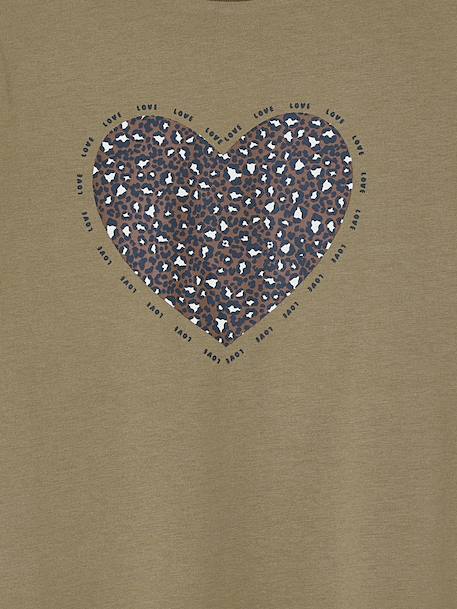 Tee-shirt fantaisie fille écru+olive 6 - vertbaudet enfant 