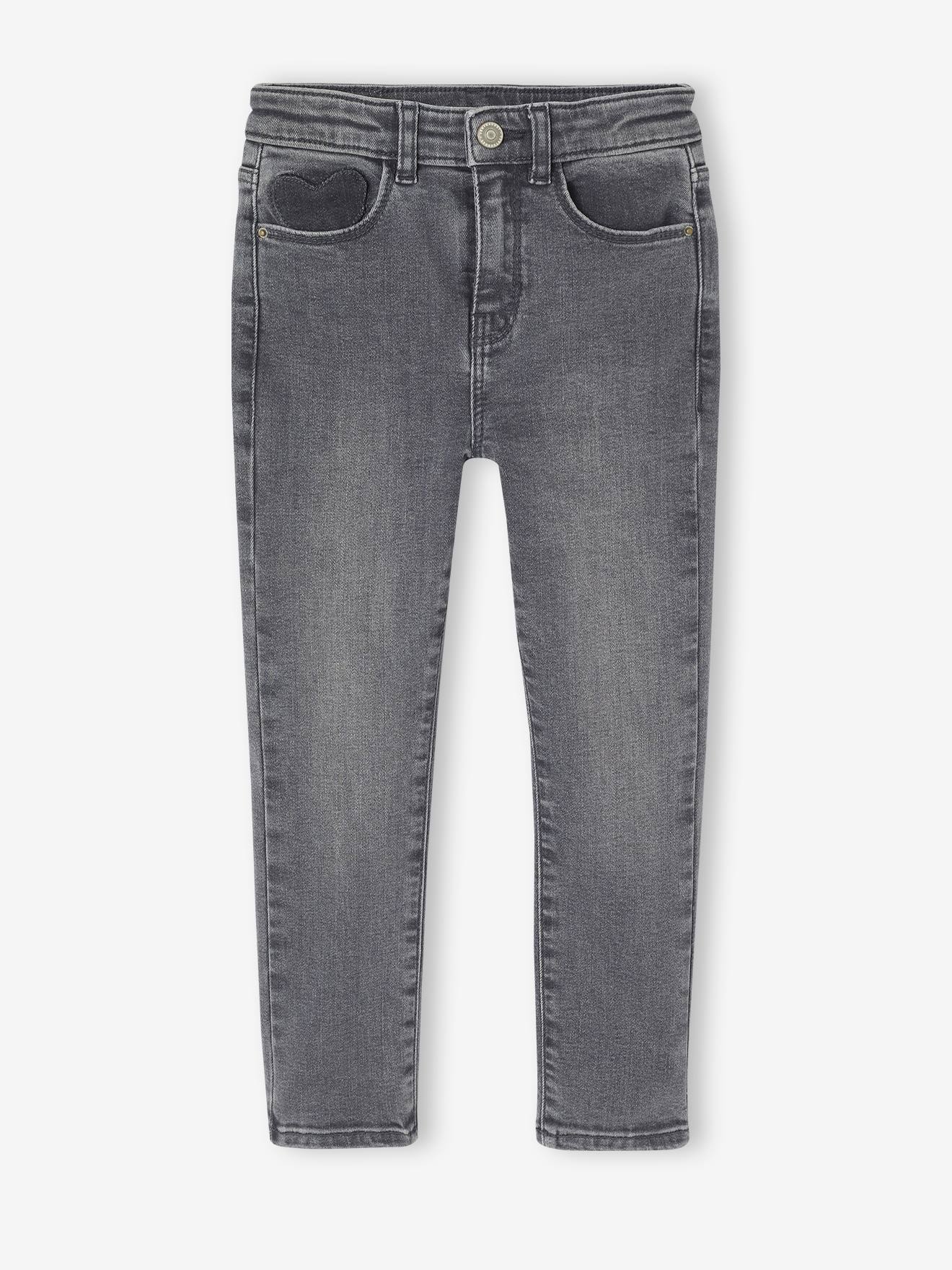 Jean fille slim morphologik tour de hanches fin gris 12 €