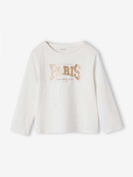 T-shirt fille imprimé manches longues   - vertbaudet enfant